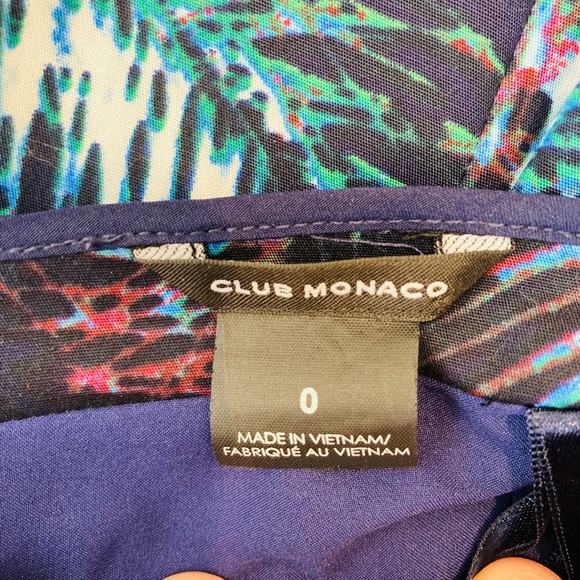 Club Monaco Feather Blue Print Dress Sz: 0 - Picture 10 of 10